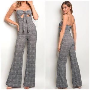 ☀️LAST2️⃣//CHECKED JUMPSUIT SET